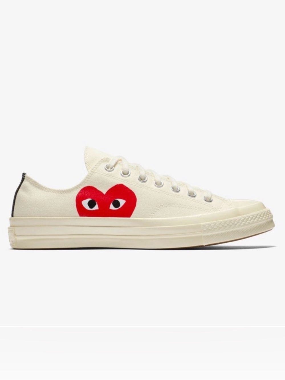 Comme des Garçons PLAY x Converse Chuck Taylor Off‑White Canvas Sneakers Size 9